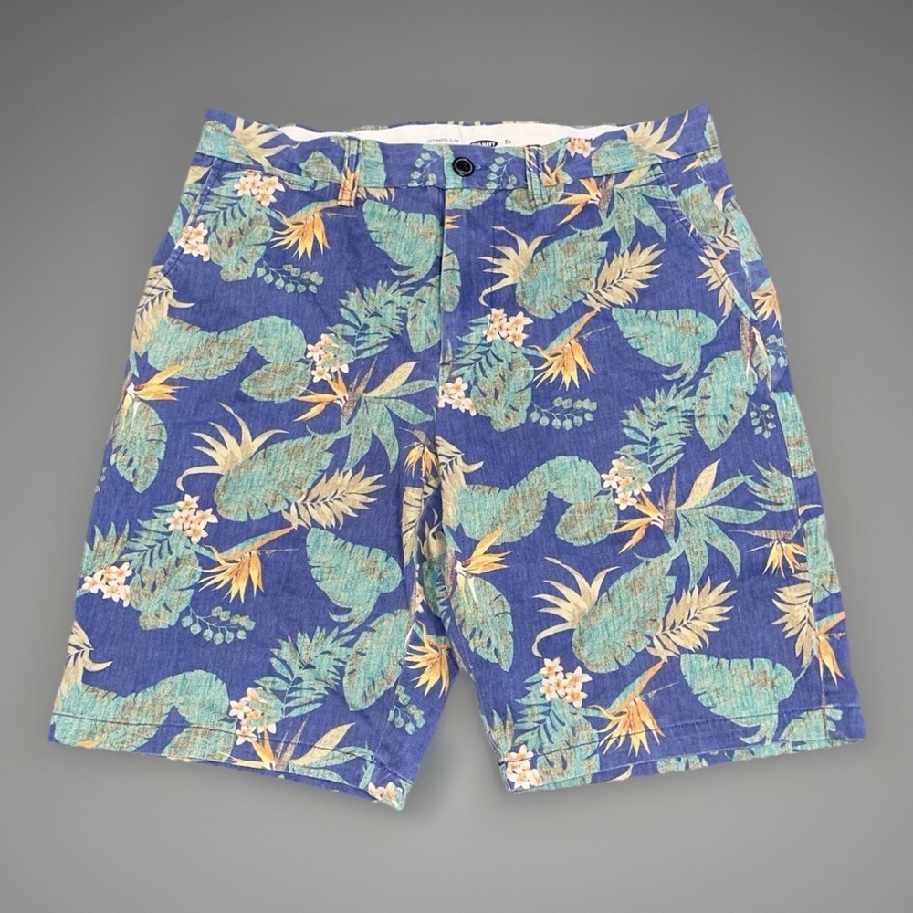 Old Navy Floral "Ultimate Slim" Chino Shorts - Size 34